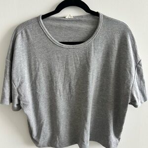 Wilfred Gray Boxy Crop Short Sleeve T-Shirt
